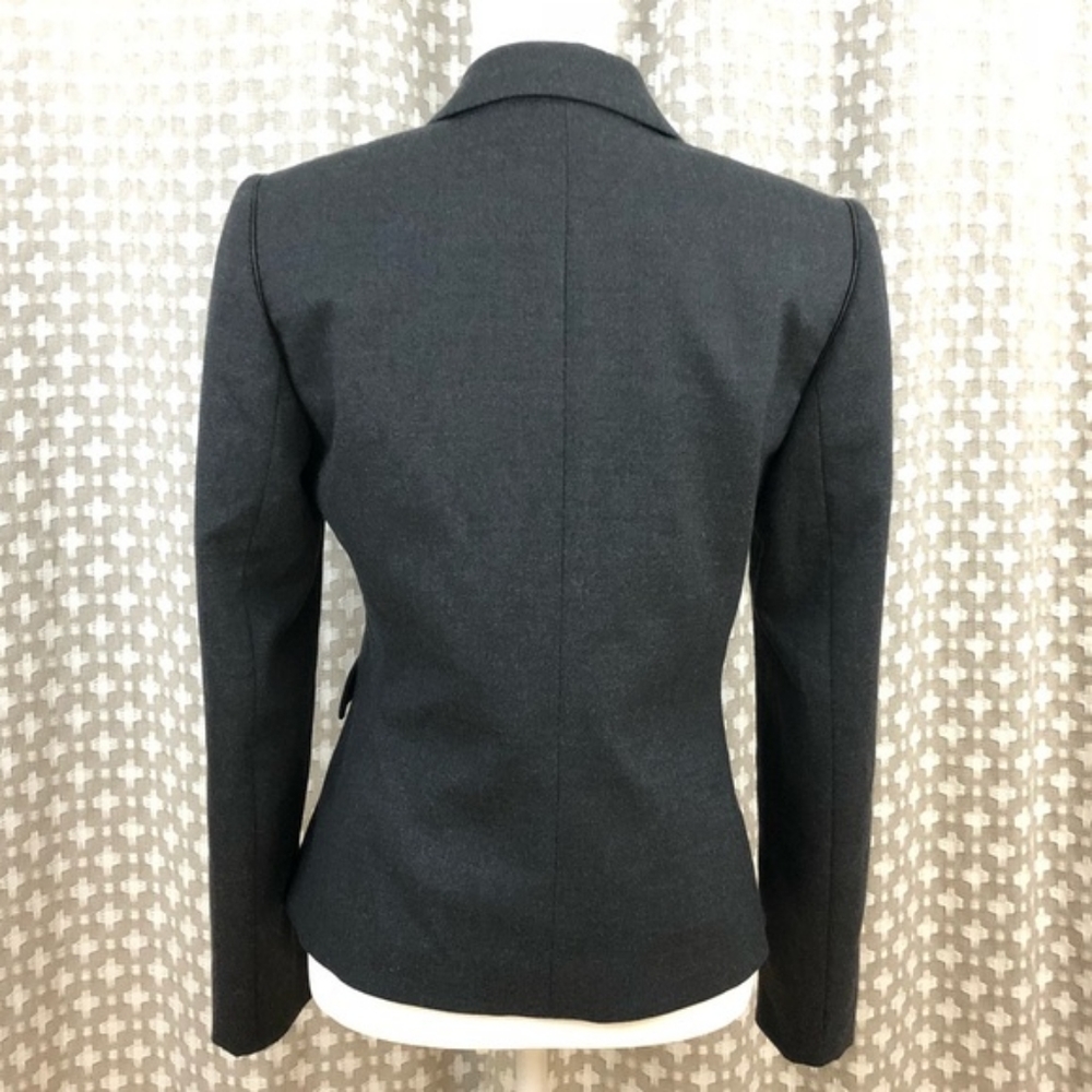 Tahari One Button Gray Wool Tailored Size 4 - image 5